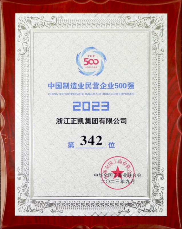 1.2023年中國制造業民營企業500強